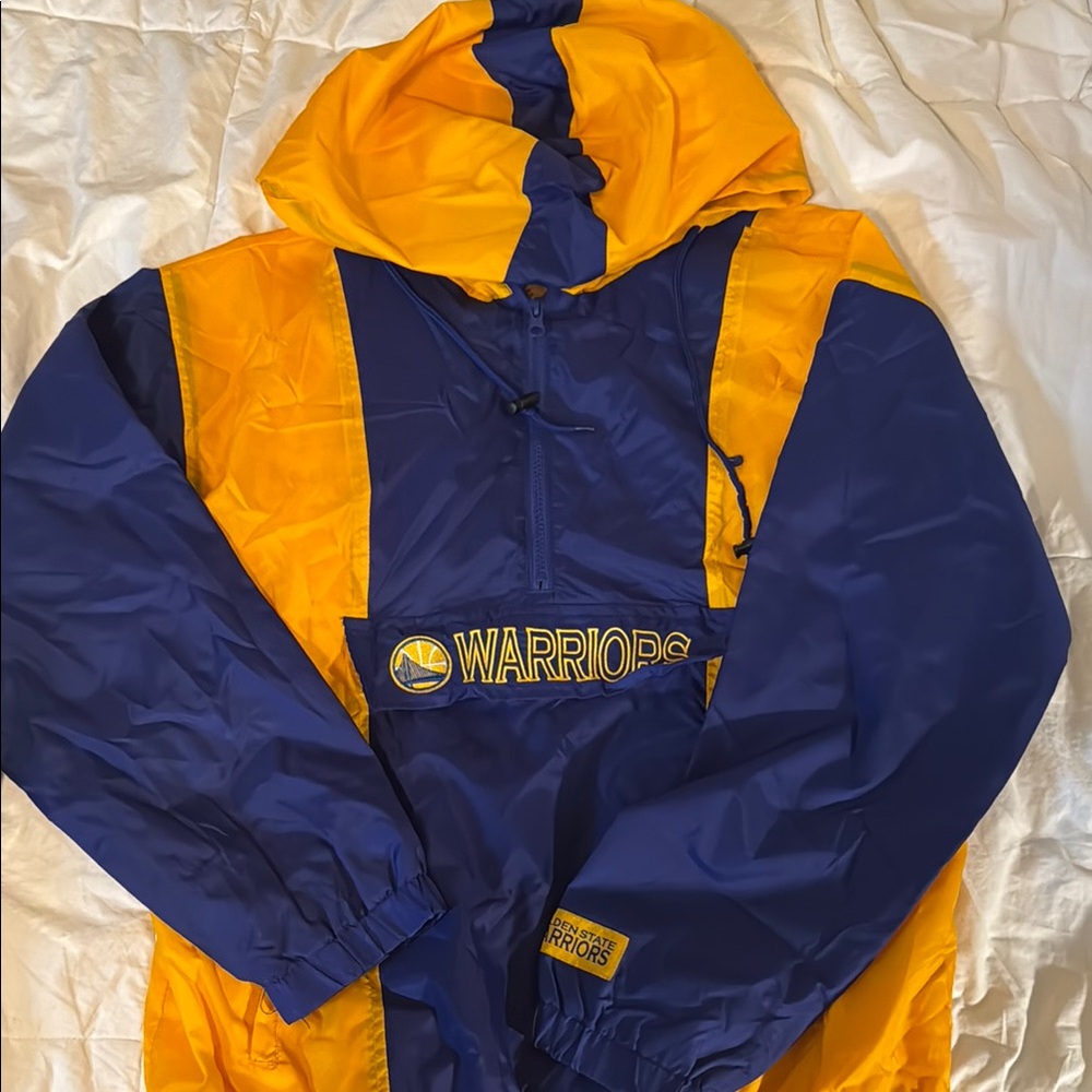 Golden State Warriors Blue and Yellow Windbreaker Jacket